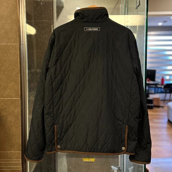 Tommy Hilfiger Vintage Diamond Quilted Barn Chore Jacket (Navy Blue/Brown) - Picture 5 of 16